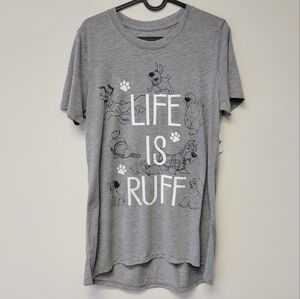 Disney Life Is Ruff Dogs T-Shirt Gray M